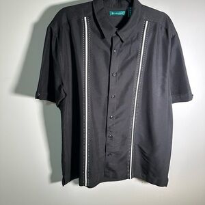 Cubavera Black Panel Shirt Extra Large XL